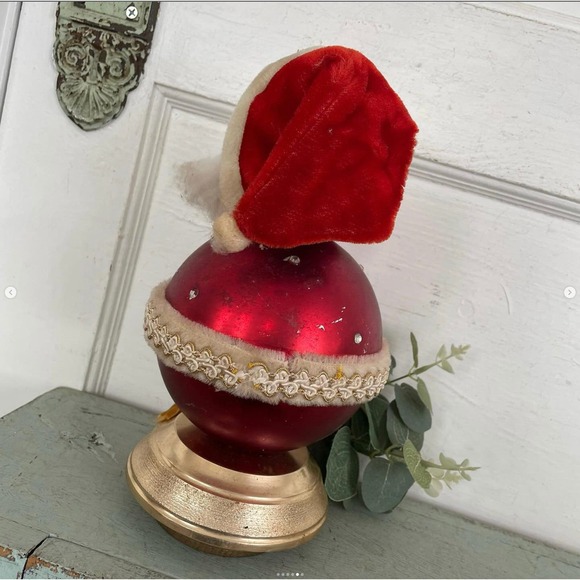 Vintage Revolving Musical Santa Music Box Jingle Bells Japan Rubber Face WORKS - Picture 5 of 6